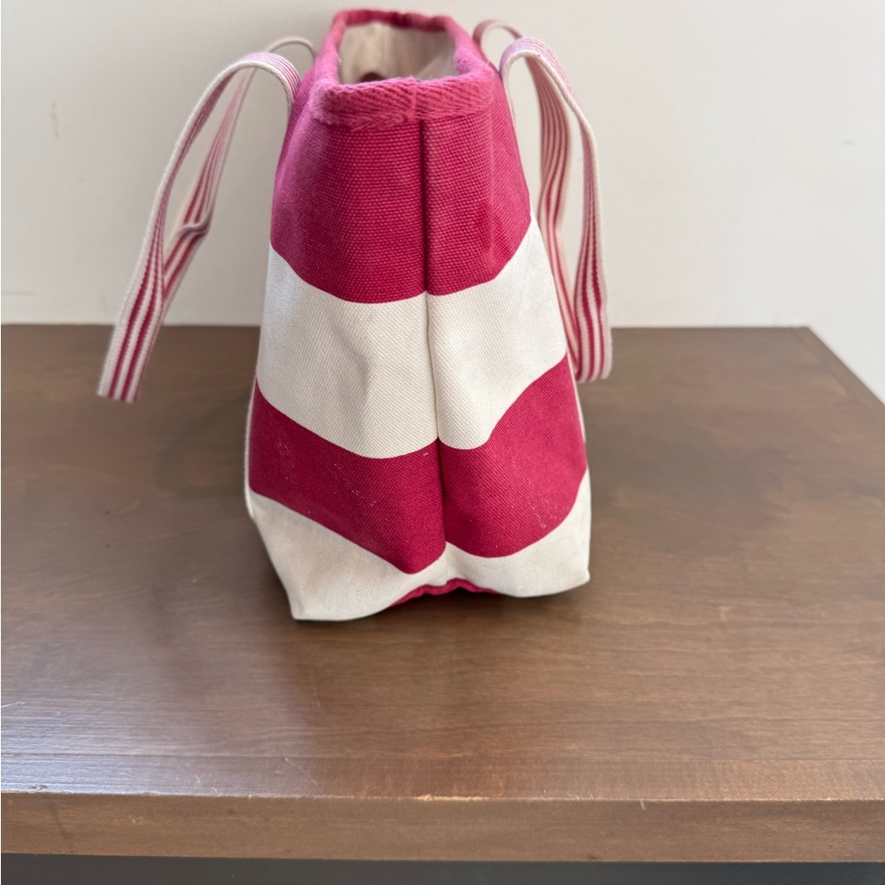 Lacoste Pink and White Striped Women's Tote Bag - Picture 7 of 12